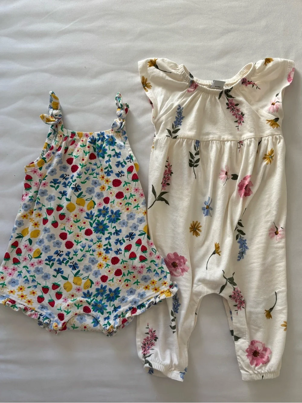 Old Navy White Floral & Fruit-Print Kids Romper Set